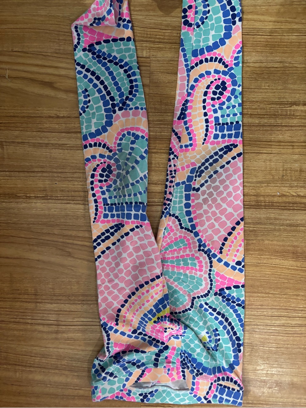 Lilly Pulitzer Girls Multicolor Mosaic Print Leggings - Pink, Blue, Green